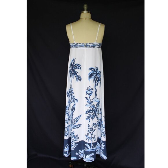 Lilly Pulitzer Jesslyn Silk Maxi Slip Dress Resort White Oversized Tall Tales 2 - Picture 13 of 14